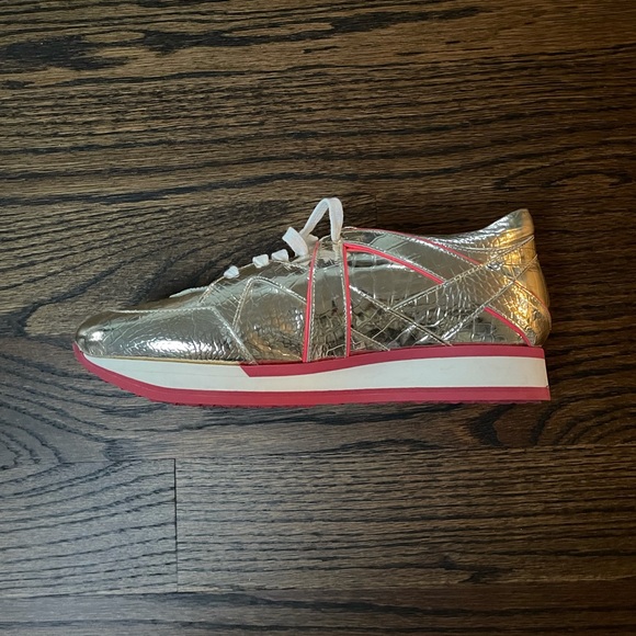 Jimmy Choo Metallic Leather Sneakers - Brand New Sz 40 - Picture 7 of 12